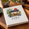 Illustrative custom restaurant branding on disposable paper napkins