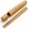 Engraved Bamboo Chopsticks and Bamboo Case Set with illustrative sample branding
