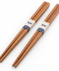 Premium Cedar Chopsticks with Custom Paper Bands with illustrative sample branding