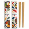 Bamboo Chopsticks with Full-Color Custom Sleeves with illustrative sample branding