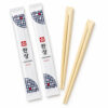 Tensoge Bamboo Chopsticks with Custom Sleeves - reference-based disposable bamboo shape with illustrative custom sleeves