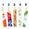 Half-sleeve bamboo chopsticks, five sample designs numbered 1 to 5
