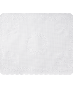 12.75 in x 16.5 in Anniversary Embossed Scalloped Edge White Paper Traymats 2000 ct.