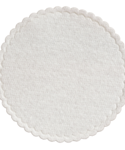 3.25 in Linen-Like Scalloped White Coasters With Wax Backing 1000 ct.
