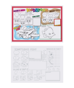 10 in x 14 in Doodletown Fun 2-Sided Kids Placemats 1000 ct.