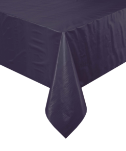 54 in x 108 in Black Plastic Tablecloths 12 ct.